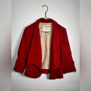 Cartonnier burnt orange/red rouched sleeve blazer jacket size 6